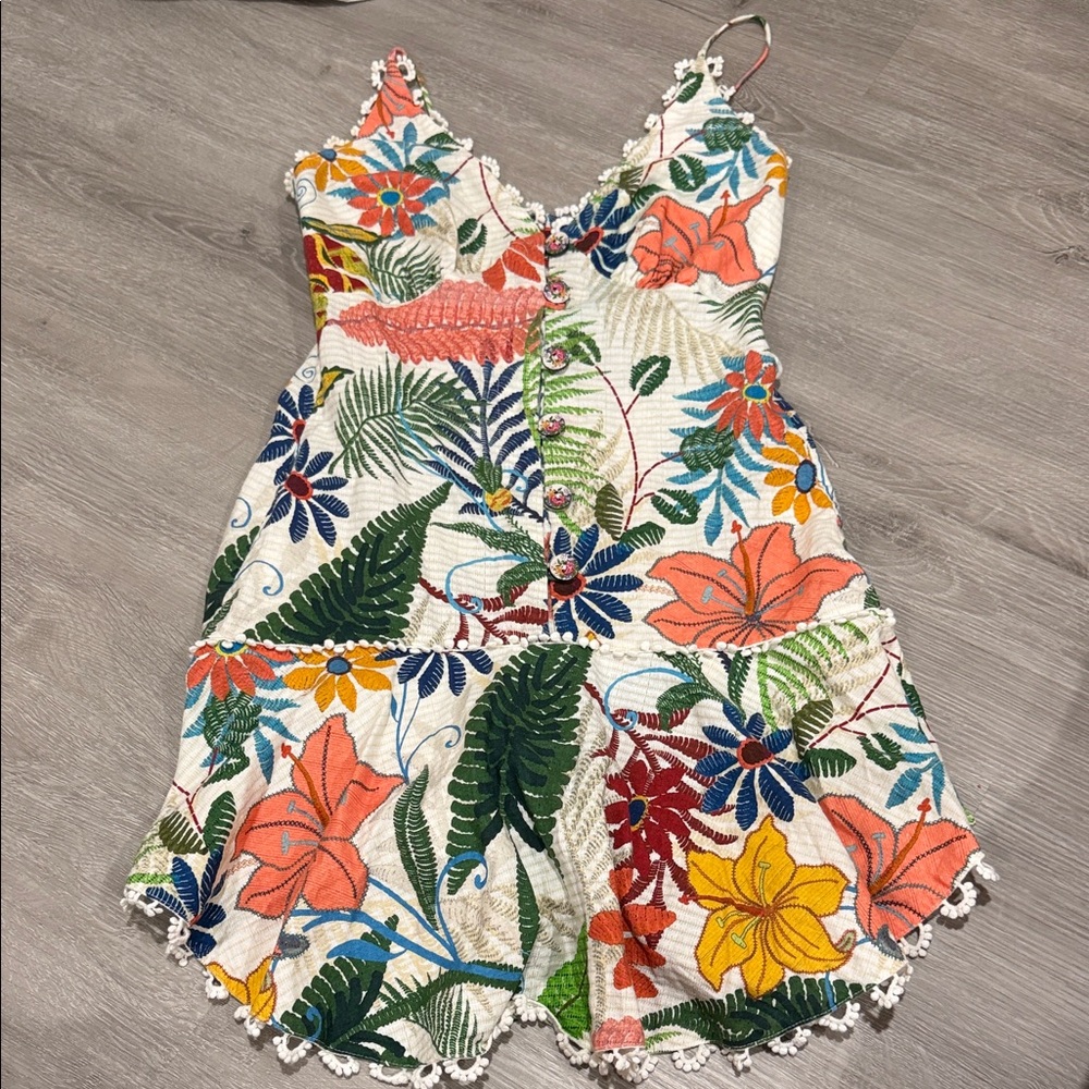 FARM Rio Multi-Color Tropical Floral Mini Dress